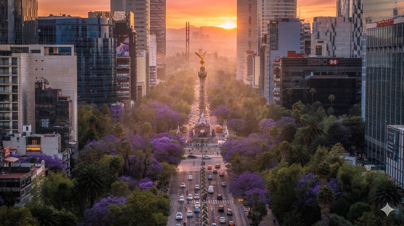 Mexico City skyline and streets — Palma Viajera destination